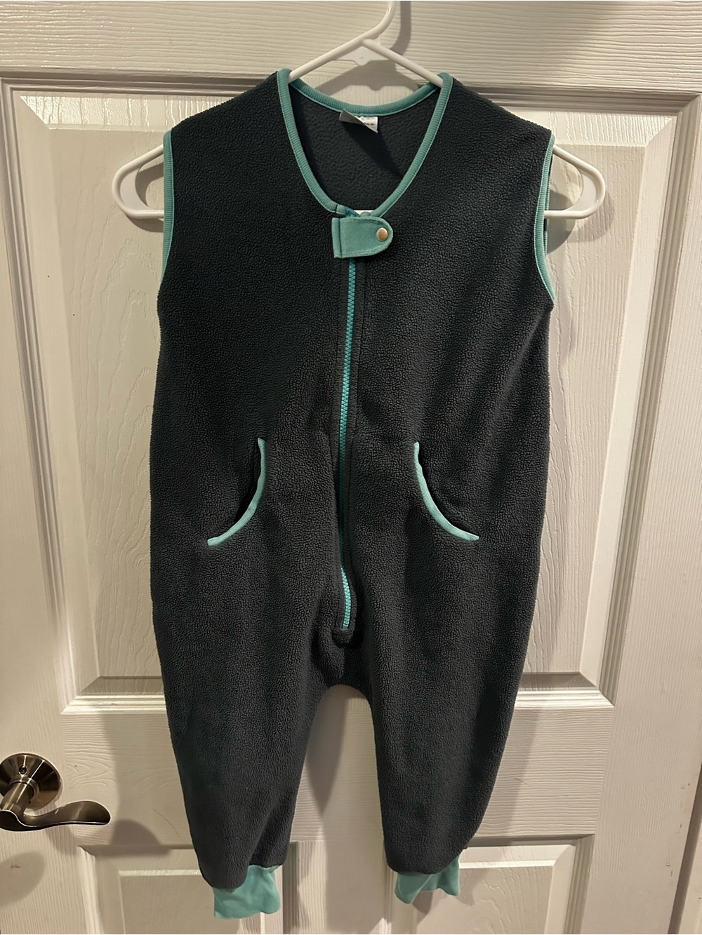Baby Deedee Sleep Kicker 2T-4T Gray Teal Fleece Wearable Blanket Toddler